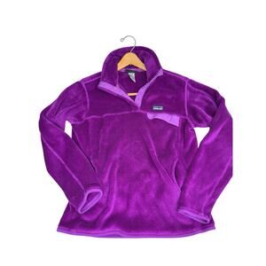 Patagonia Women's Snap T Pullover Medium Purple Long Sleeve Pocket Top
